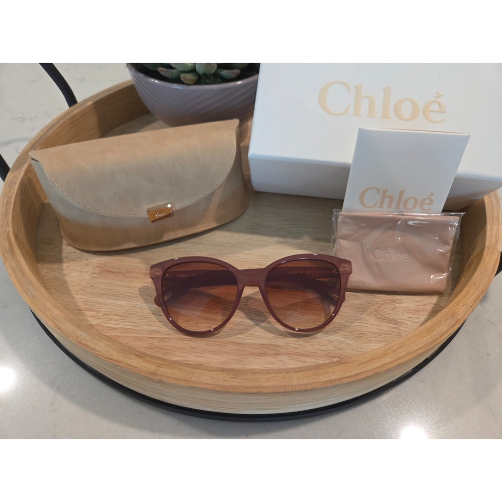 Chloé Pink Gradient Round Cat-Eye Sunglasses